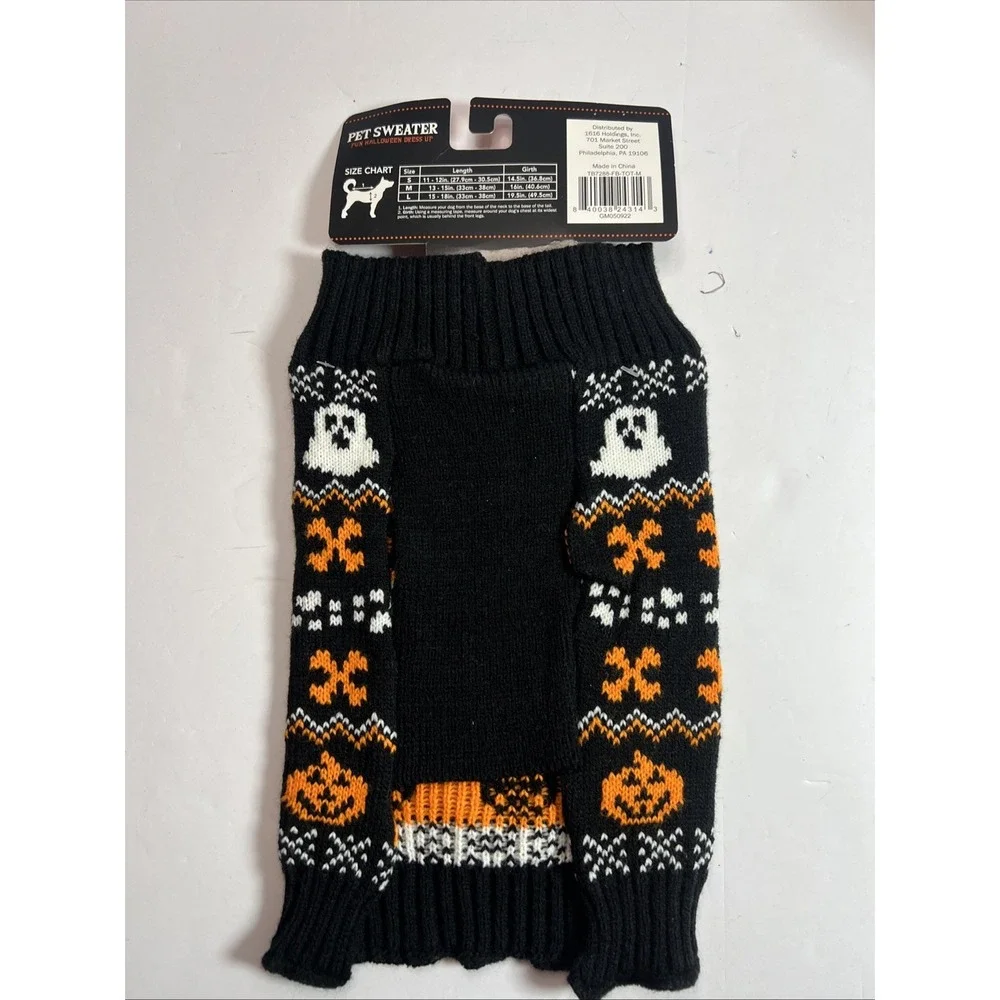 Dog Sweater Pumpkin‎ Pet Sweaters Halloween Holiday Party for Cat and Puppy Med